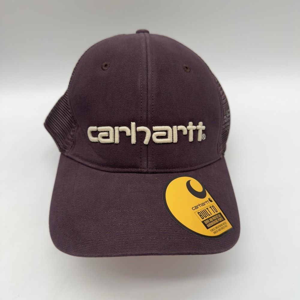 Carhartt Snapback Mesh Back Trucker Hat brown Embroidered